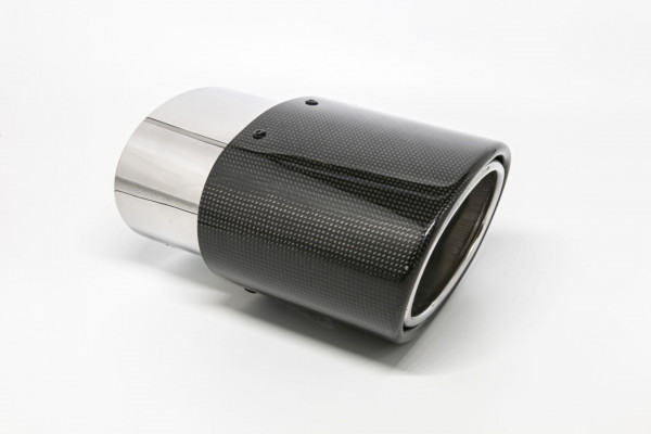 Endrohr 120x175mm oval Carbon seitlich abgeschrägt rechts, schwarz (Aufpreis)